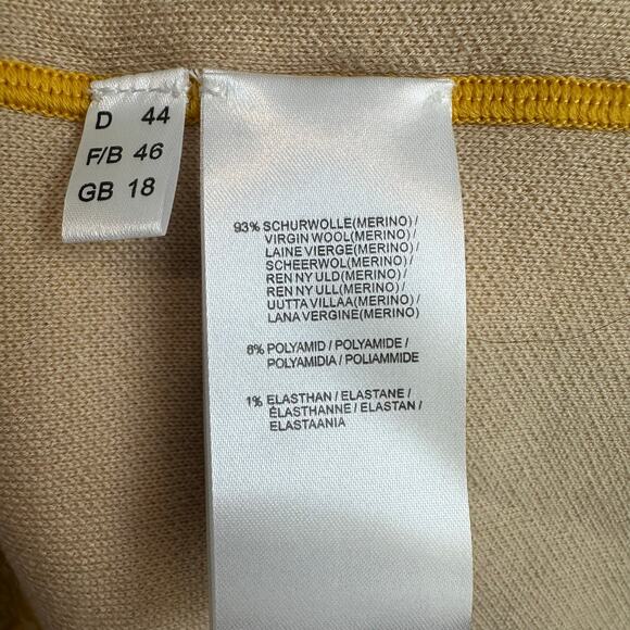 Peter Hahn Wool Blend Cardigan Yellow Danish 44 or US 14 - Picture 9 of 12